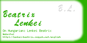 beatrix lenkei business card